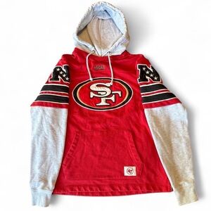 47 Brand Red and Gray SF Logo Hoodie